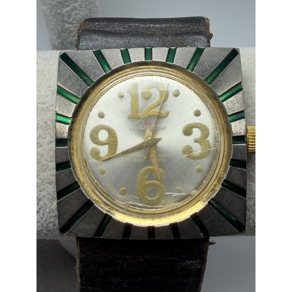 Lucerne Manual Wind Working Vintage Mens Watch 40MM 7.25" Swiss Made